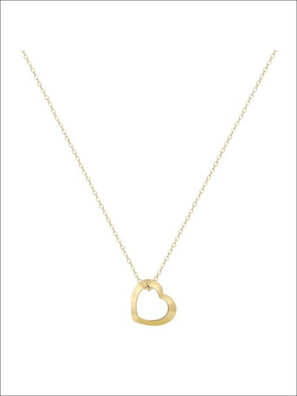 14k Gold Plated Heart Pendant Necklace Adjustable Stackable Women Jewelry